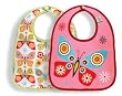 Sugar Booger Bibs set of 2. Flutterby Feeding Collection. Baby plasticized mini bibs.