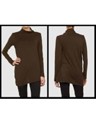 $468 NWT ANN DEMEULEMEESTER size M 8 US 40 FR womens jersey shirt brown top