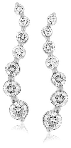 14k White or Yellow Gold Diamond Journey Earrings (1 1/2 cttw, H-I Color, I1 Clarity)