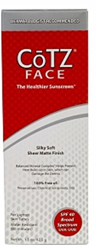 Cotz Face Sunscreen for Lighter Skin Tones, SPF 40 1.5 oz
