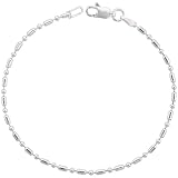 Sterling Silver Italian 1.8mm Pallini Bead Dot-Dash Ball Chain 1.8mm (1/16 in.) 20 inch Necklace, Nickel Free