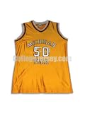 Yellow No. 50 Game Used Michigan Tech Russell Basketball Jersey