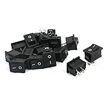 uxcell　ロッカースイッチ　2ポジション　SPST　AC 250V 6A/12A 125V/10A I/O　15個入り