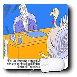 Londons Times Funny Holidays Cartoons - Thanksgiving Benefits For Turkey Employees - Mouse Pads