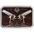 Real Wood Silver Hand Gun Belt Buckle