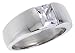 Sterling Silver 1.5 Carat Size Emerald Cut Cubic Zirconia Men's Solitaire Ring (Available in Sizes 8 to 13)