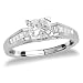 14k White Gold Princess-Cut Diamond Engagement Ring with Channel-Set Princess-Cut Diamond (.46 ct Center 3/4 cttw, G-H Color, SI2 Clarity), Size 7
