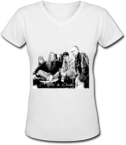 US Rock Band Alice In Chains 2016 V Neck T Shirt For Women White