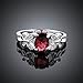 NYKKOLA Silver Beautiful Ruby Diamond Fashion Band Ring for Women Lady Lovers