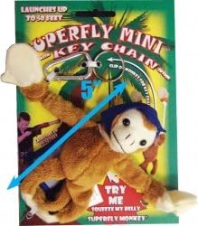 Super Stretch Screaming Flingshot Flying Monkey Key Chain (Colors Will Vary)