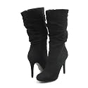 Delicious Razzi Mid-Calf Boots Black Suede