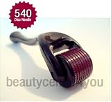 (540 Needles) Derma Micro Needle Black Titanium Roller for Wrinkles, Scar, Acne, Cellulite Treatment 2 mm (More effective than regular 192 needle derma rollers)