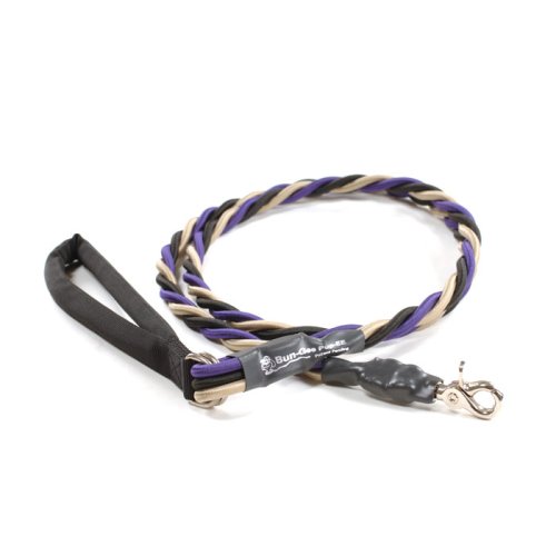 Dog Leash Purple/Black/Gold Bungee Pupee up to 65 pounds 6ft