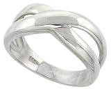 3/8 (9mm) Sterling Silver High Polished Freeform Ladies Ring