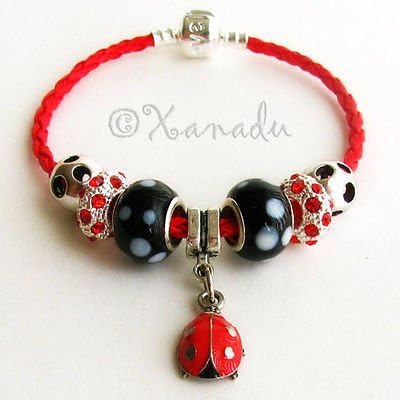 The Charming Ladybug European Style Charm Bracelet With Red And Black Beads