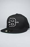 BLVCK SCVLE The Left Side B New Era Cap in Black & White,Hats for Men
