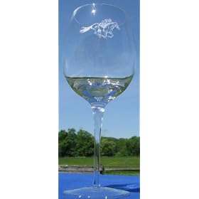 Set of 4 Oversized Wine Glasses Jockey-Race Horse Engraved