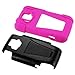 Reiko Silicon Case and Protector Cover for ZTE SONATA 4G Z740G - Retail Packaging - Hot Pink Black