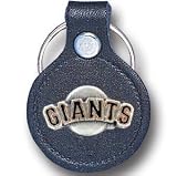 San Francisco Giants Small Leather/Pewter Key Ring - MLB Baseball Fan Shop Sports Team Merchandise