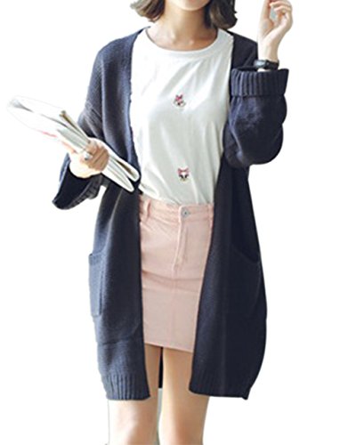 (OH)レディース ニット コート ジャケット アウター コートカーディガン ロング丈 長袖 無地 シンプル 柔らかニット 羽織 おしゃれ ゆったり シルエットアウター 秋 冬 春 服