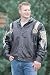 Men's Leather Bomber Jacket with Hair On Buffalo Design