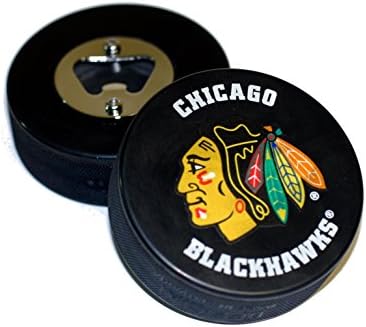 Chicago Basic Logo Hockey NHL Puck Bottle Opener
