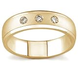 14k Yellow Gold Diamond Wedding Band, 6mm (H/SI2, 1/6 ct. tw.)