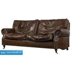 Echtleder Sofa Vintage Design Wales Leder Ledersofa 3-Sitzer NEU