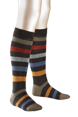 FALKE Unisex - Kinder Kniestrumpf 11820 New Stripe Kniestrumpf, Gr. 23-26, Braun (dark bro Preisvergleich