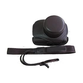 2 Parts Hard Leather Case with Tripod Fixing for Olympus E-P1 E-P2 EP1 EP2 E-PL1 EP-L1 Camera with 17mm & 14mm to 42mm lens(Brown)