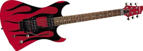 MusicalInstruments: Washburn Dan Donegan DD60VRFK Signature Electric Guitar, Red Flame