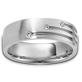 0.30 ct. TW Round Cut Diamond Mens Wedding Band in 14k White Gold