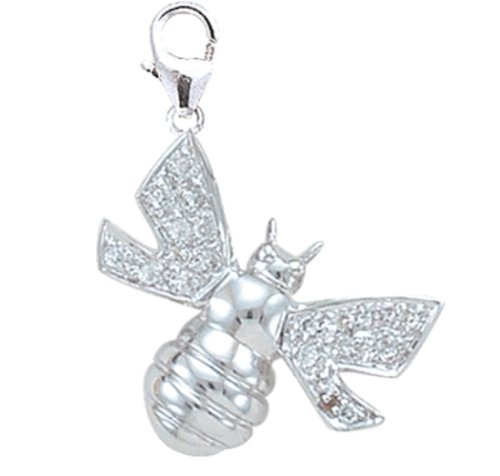 14k Gold Diamond Bumblebee Charm (1/10 cttw)