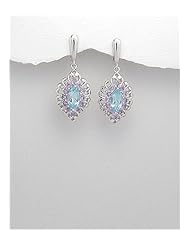 Gem Stones Earrings In 92.5 Sterling Silver