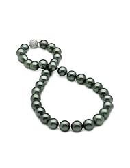 Bling Jewelry 12mm South Sea Shell Peacock Black Pearl Bridal Necklace 16 18... by 