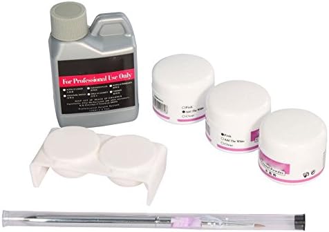 Colorlife Acrylic Powder Liquid Brush Dish for Basic Starter Nail Art DIY Decoration Tip Kit Set with Calendar Card