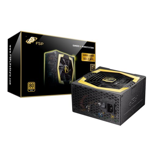 FSP AURUM GOLD 400-Watt 80 PLUS Gold Certified ATX Power Supply Compatible with Intel Core i3 i5 i7 AU-400