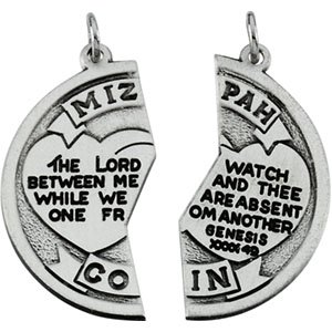 Sterling Silver Mizpah Coin Pendant