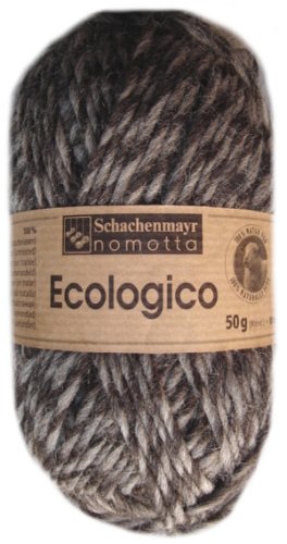Childrens Toyshop  Garten & Freizeit : Schachenmayr Handstrickgarn Ecologico 50g, naturbelassene Schurwolle, Farbe 84 anthrazit-mittelgrau