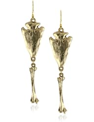 Low Luv by Erin Wasson 14k Gold-Plated Arrowhead and Bone Drop Earrings