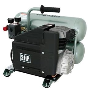 Factory-Reconditioned Hitachi EC12RHIT 1.5 HP 2.0 Peak 4-Gallon Twin Stack Air Compressor by 