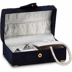 Blue Flocked Jewelry Case