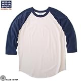 WALLAWALLA【ワラワラ】BASEBALL TEE NATURAL/NAVY