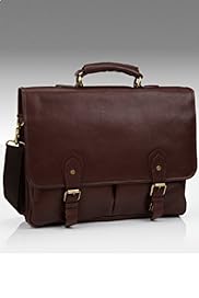 Collezione Leather Double Buckle Briefcase