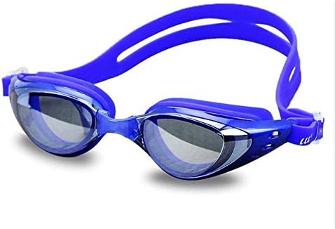 Astigmatism HD anti-fog goggles swimming goggles glasses adjustable transparent(Blue)