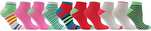 Multi Sport Womens Athletic Low Cut Socks, 10 Pairs, Size 9-11 (Assortment #1)