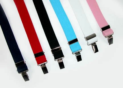 Solid Color 1 Inch Wide Elastic Children's Suspenders