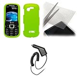EMPIRE Neon Green Rubberized Hard Case Cover + Universal Screen Protector + ....