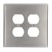 Leviton 84116 2-Gang Duplex Device Receptacle Wallplate, Oversized, Device Mount, Stainless Steel