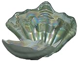 Large Glass Black Pearl Clam Shell Bowl 12" x 15"